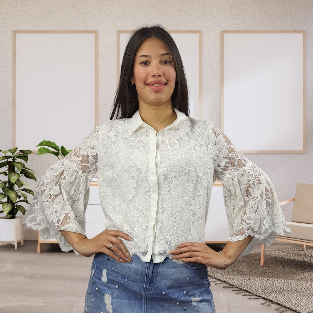 Blusa Vero Moda Blanco Style WEST 3/4 SHIRT(DR)
