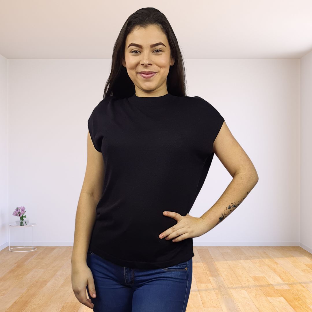 Blusa Vero Moda Negro Style DAN S/S KNIT(VMC-TP)