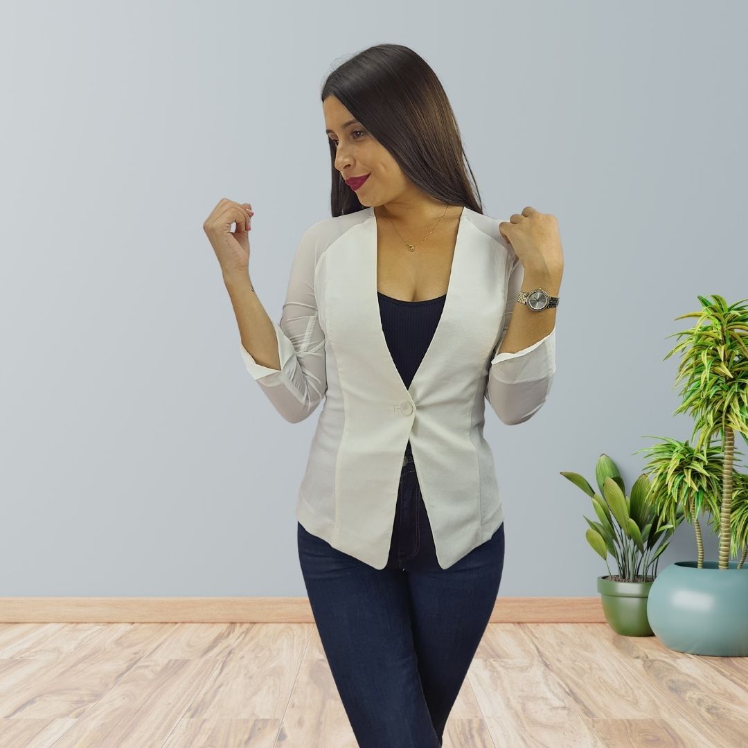 Blazer Vero Moda Blanco Style PROMETHEUS 3/4 BLAZER(VMC-TP-ET-1)