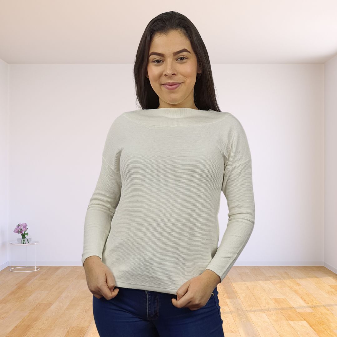 Blusa Vero Moda Blanco Style JEFF L/S KNIT(BT)