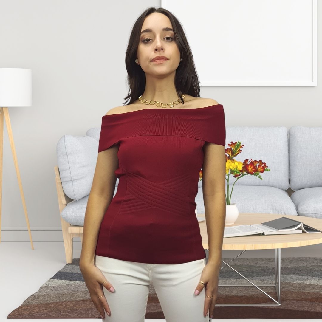 Blusa Vero Moda Burdeo Style BEATA S/L KNIT(NL)