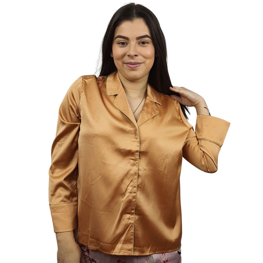 Camisa de Pijama Vero Moda Cobre Style AILSA 9/10 SHIRT (HOMEWEAR)