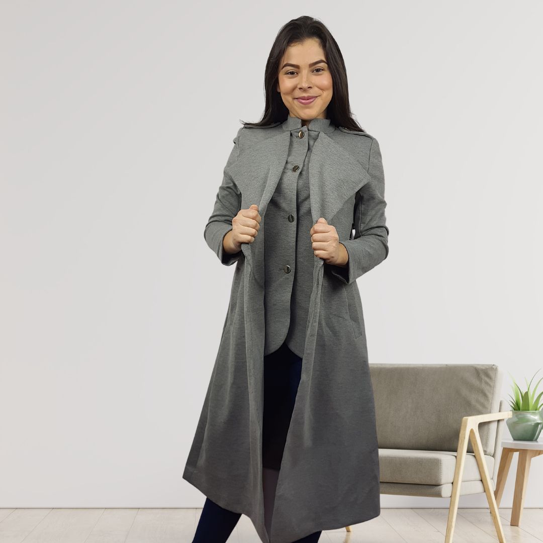 Blazer Vero Moda Gris Style PRIMA L/S COAT(NL)