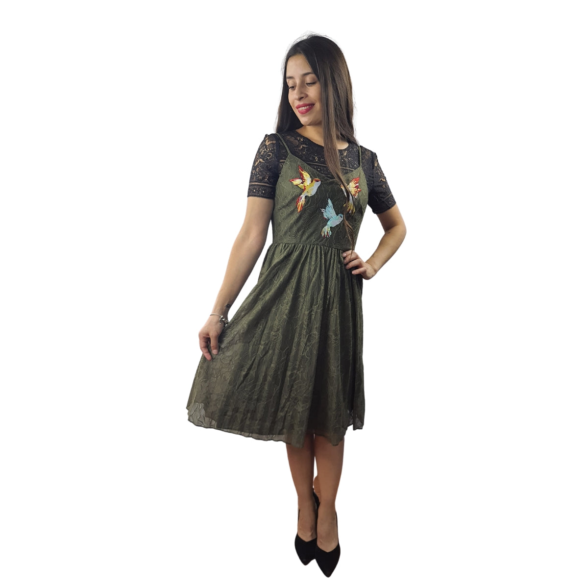 Vestido Vero Moda Verde Style ENYO S/S DRESS SET(NN)