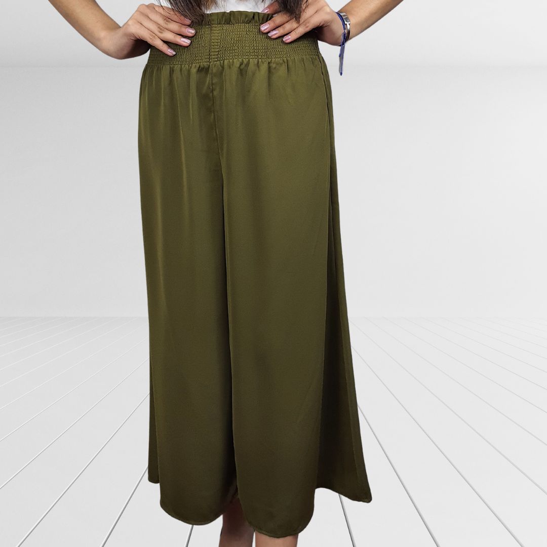 Pantalon Vero Moda Verde Oliva Style HARRY 7/8 WIDE PANTS(VMC-BJ)