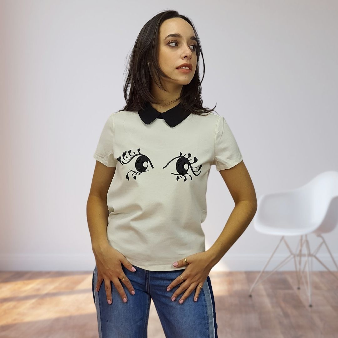 Blusa Veromoda Blanco Style EYES S/S TOP(TP-ES-2)