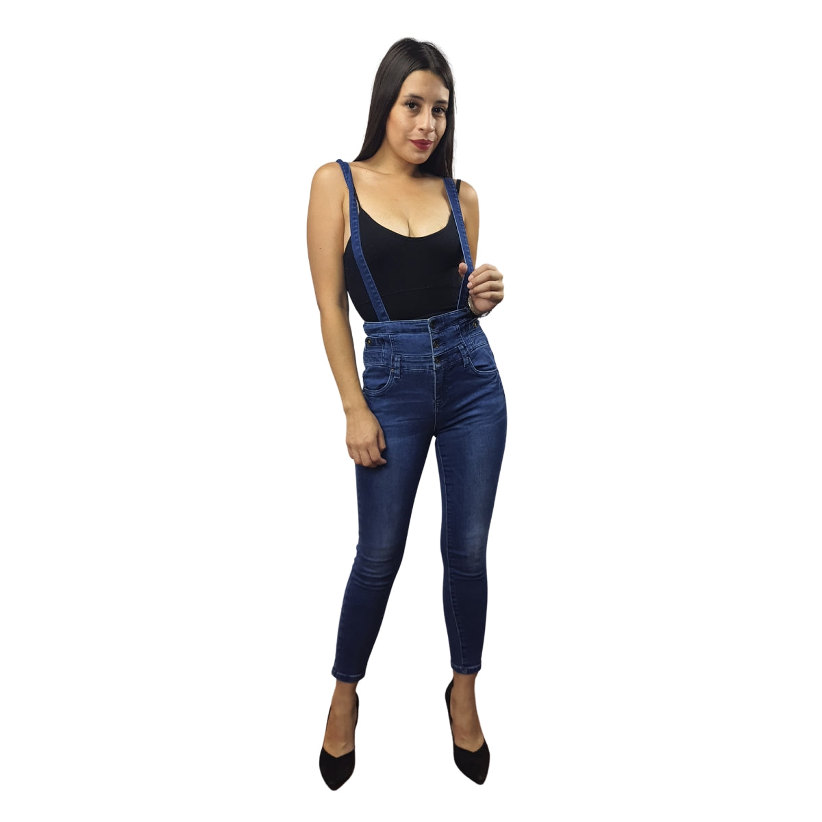 Jardinera Vero Moda Azul Claro Style FAITHE 9/10 HIGH WAIST X-SLIM JEANS(PM-C