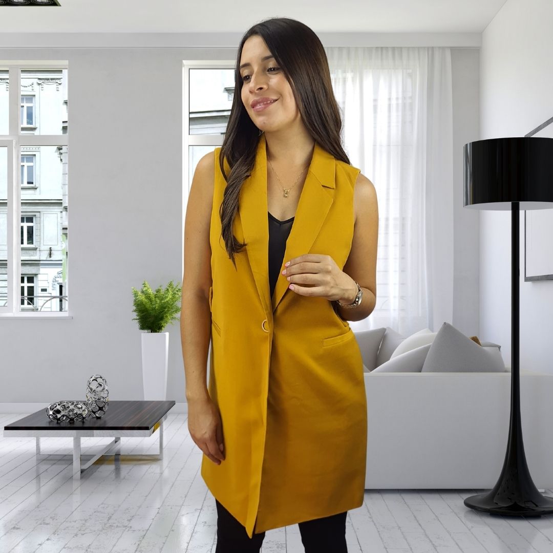 Blazer Vero moda Mostaza Style NINA WAISTCOAT(NC)