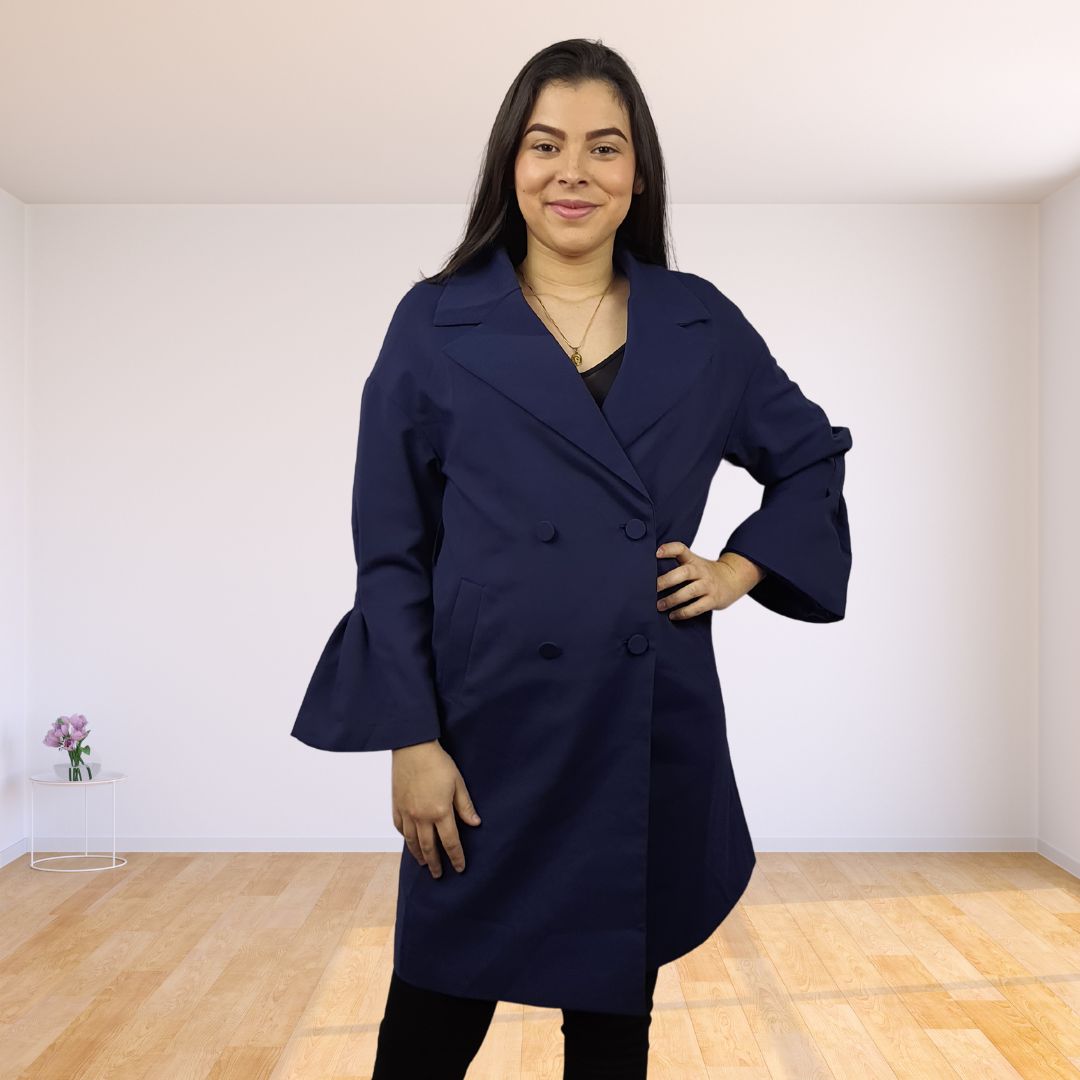 Blazer Vero Moda Azul Style TINGER L/S COAT(VMC-NR)