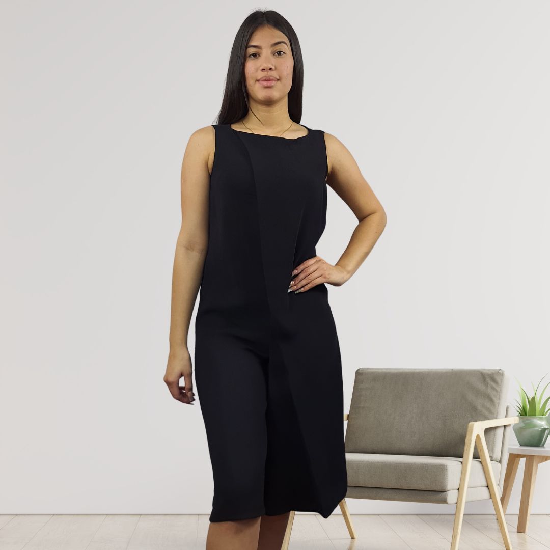 Jardinera Vero Moda Negro Style PEONY 3/4 WIDE CATSUIT(VMC-MP)