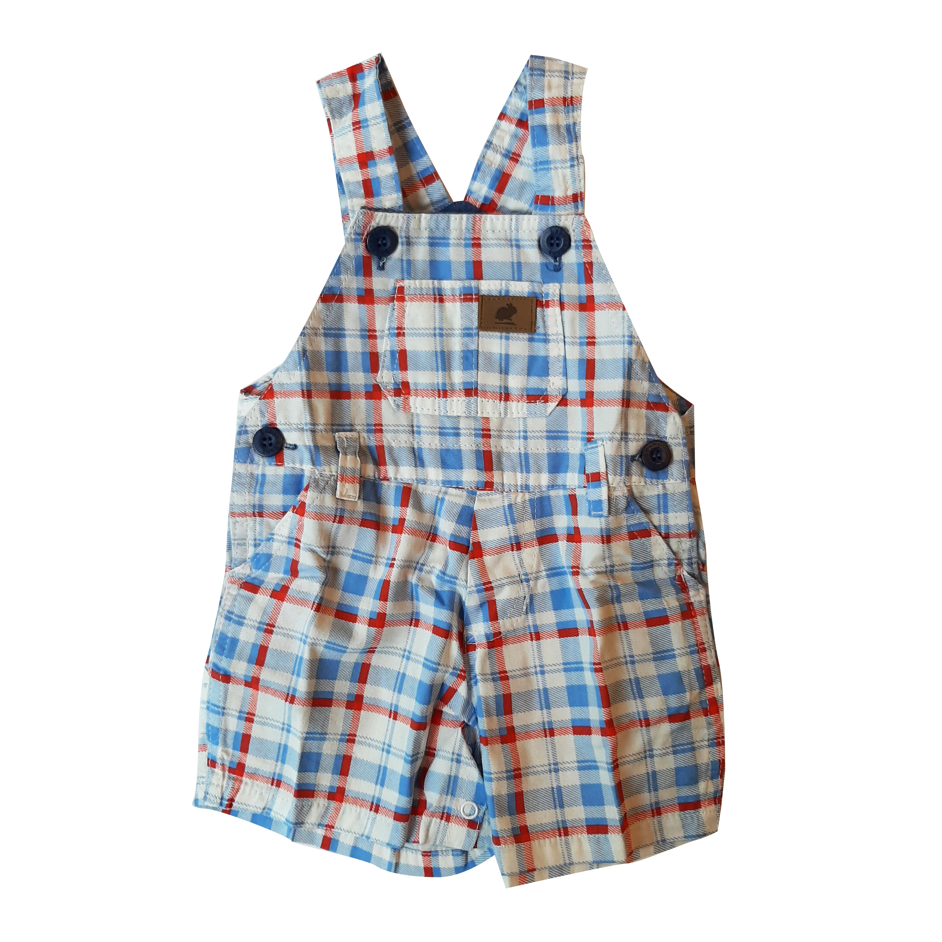 Shortalls Babycottons Amstrong SQ Blanco Azul