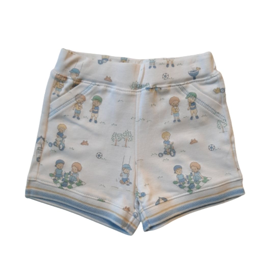 Short Babycottons Al The Park Blanco/Azul
