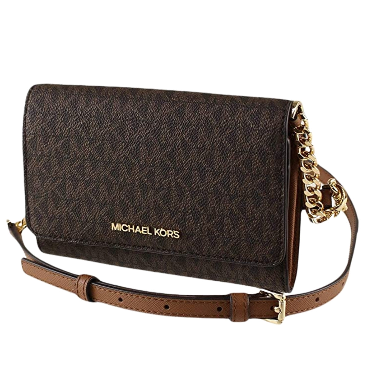 Cartera Michael Kors JET SET TRAVEL Mf Phone Xbody Brown MdColor BROWN