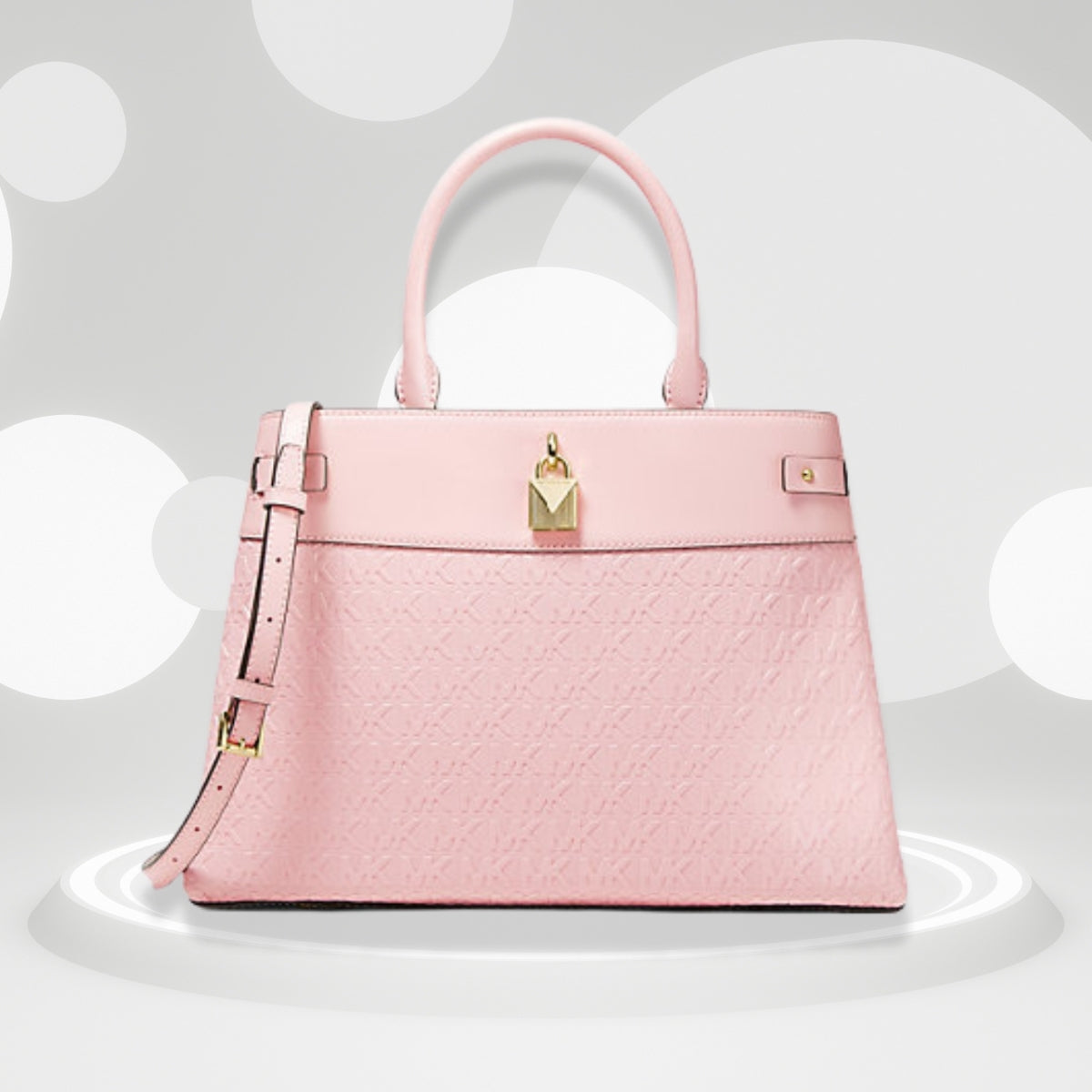 Cartera Michael Kors GRAMERCY Satchel Vegan Faux Leather LgColor POWDER BLUSH