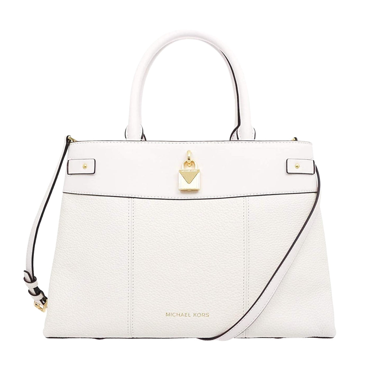 Cartera Michael Kors GRAMERCY Satchel Leather Lg Optic WhiteColor OPTIC WHITE