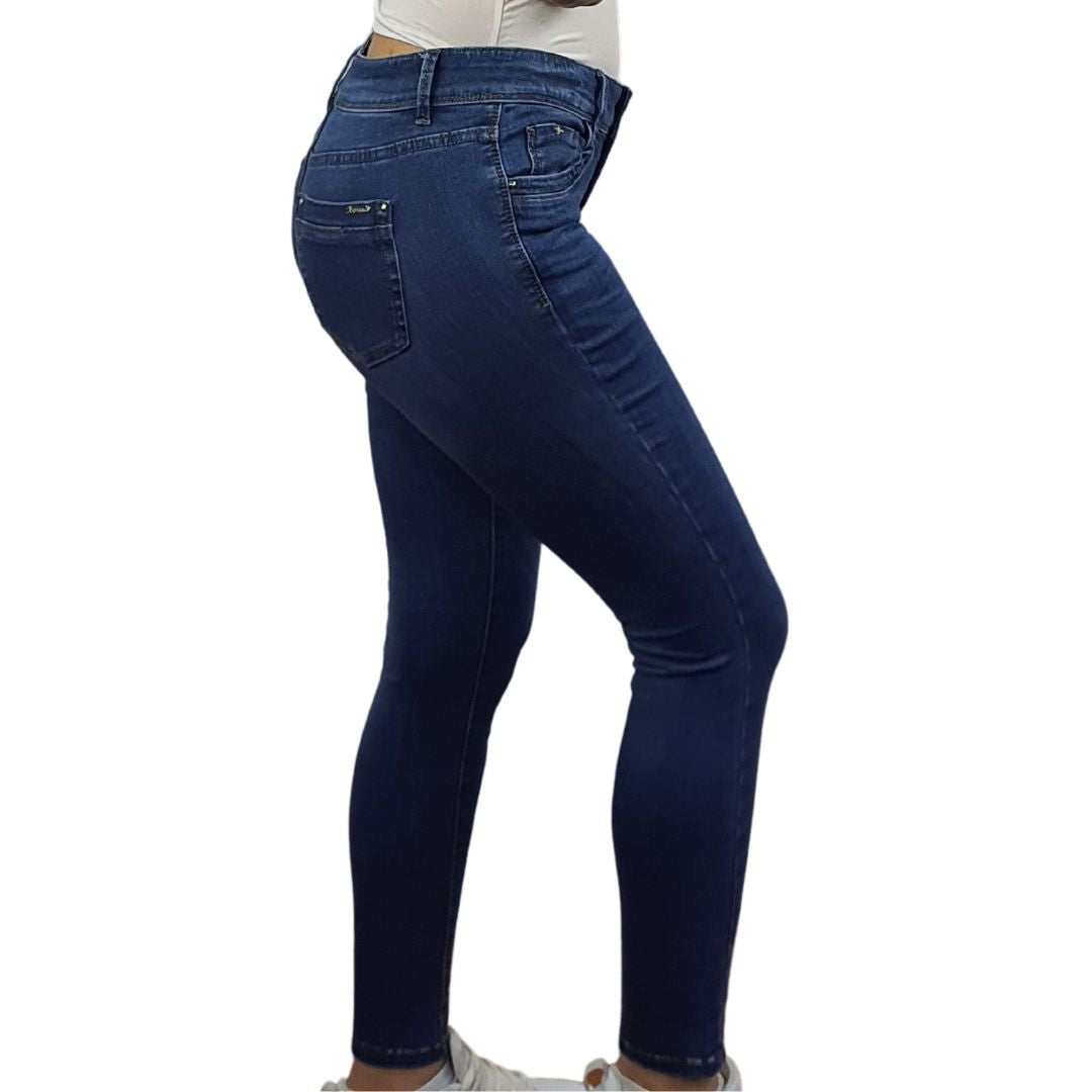 Jeans Vero Moda Azul Oscuro Style FANNY 9/10 X-SLIM JEANS(BN)