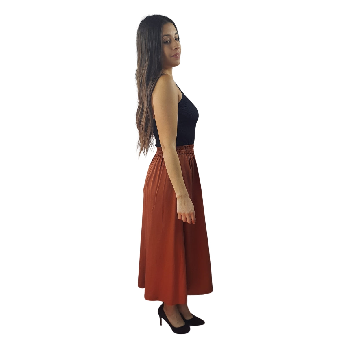 Pescador Vero Moda Marron Style JULY SOFT 7/8 WIDE PANTS(HH)