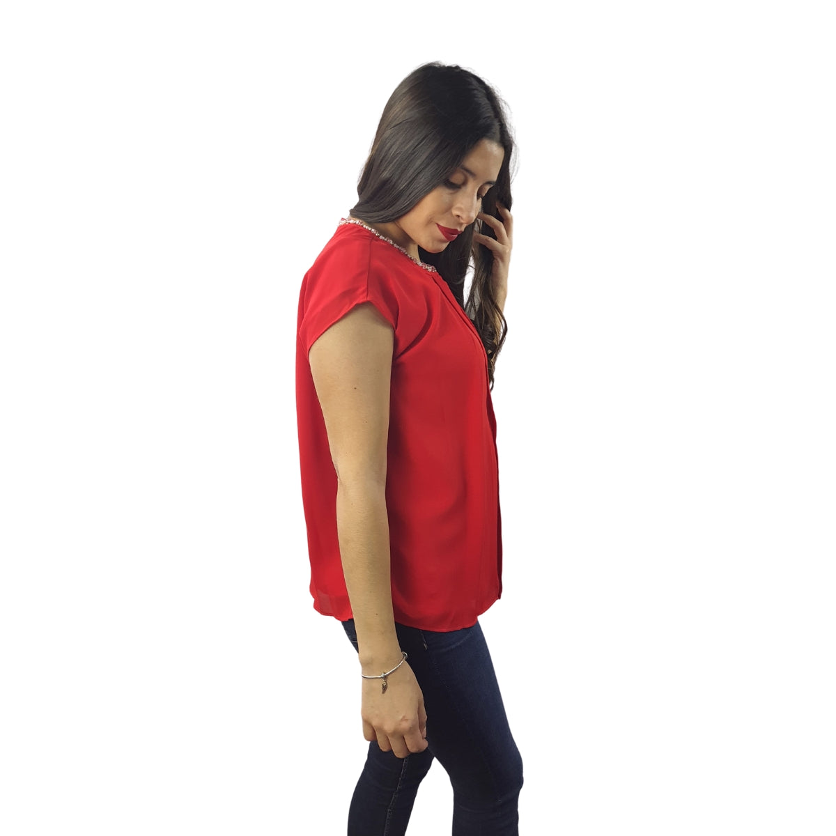 Blusa Vero Moda Rojo Style SALOME S/L SHIRT(VMC-NN)