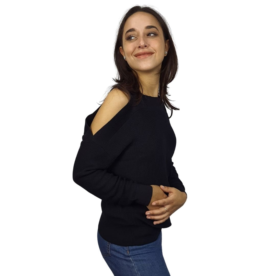 Blusa Vero Moda Negro Style ELLEN L/S KNIT(EL)