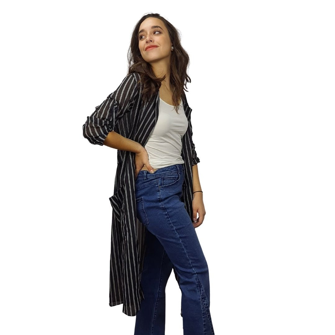 Blazer Vero Moda Negro Style NORA 3/4 BLAZER(VMC-NE-CT-2)