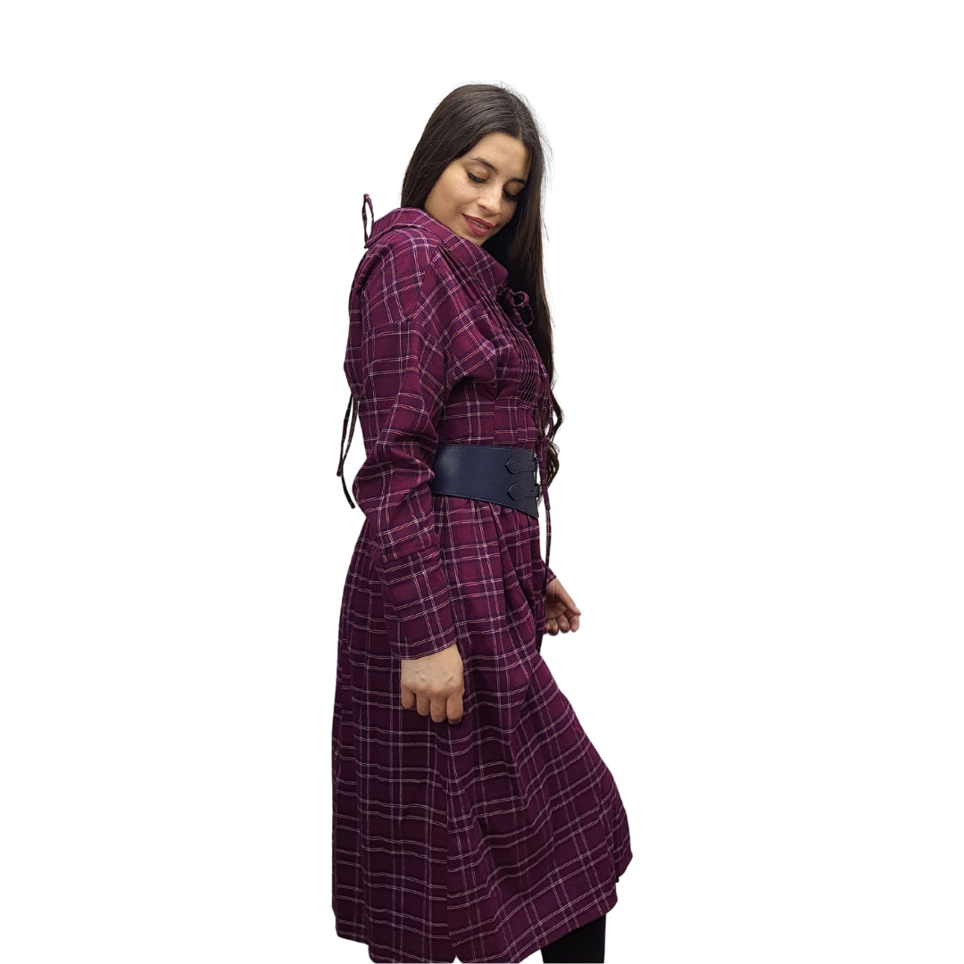 Vestido Vero Moda Vino Style PEANUT L/S SHIRT DRESS(LL)