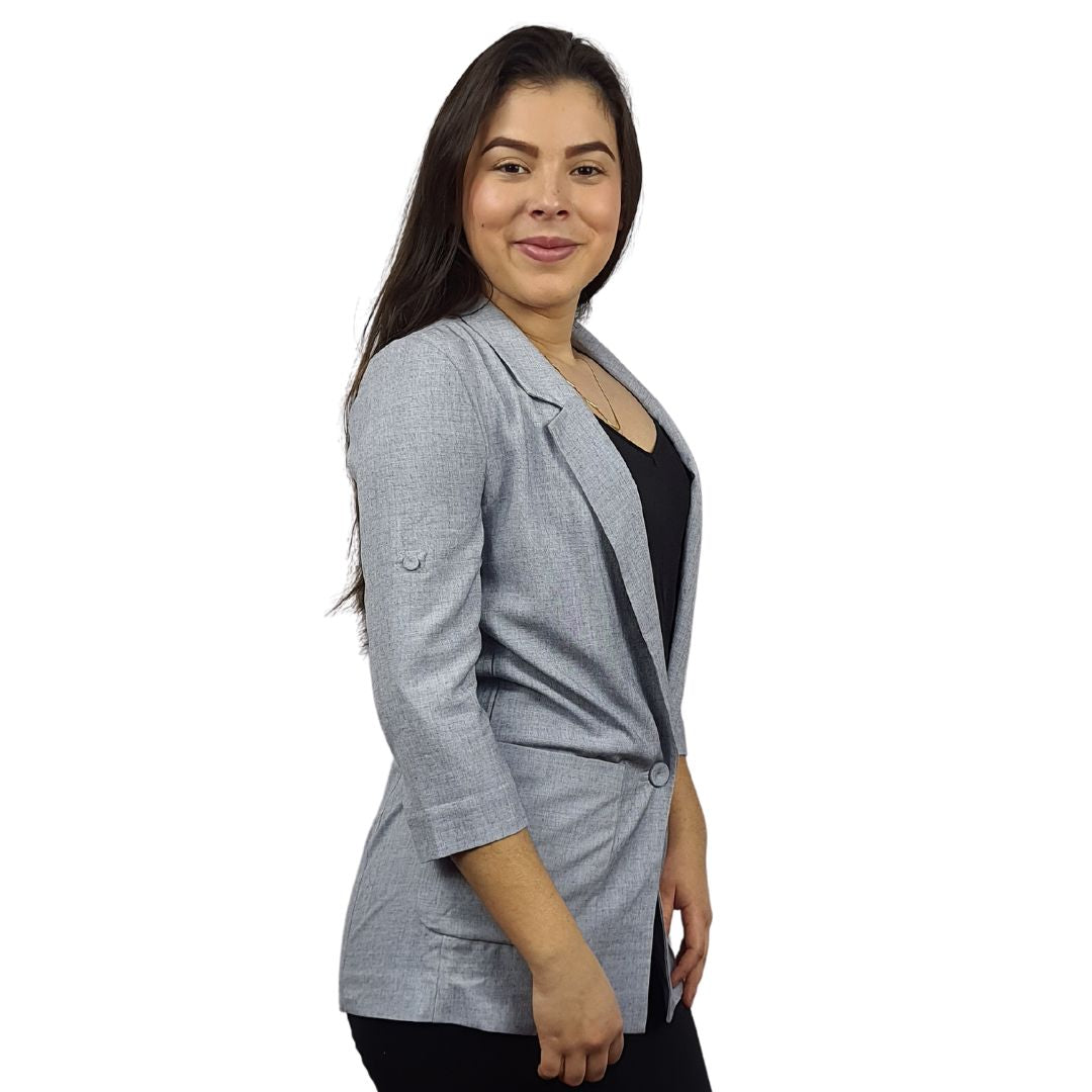 Blazer Vero Moda Gris Style VANESSA MELANGE 3/4 BLAZER(VMC-TP)