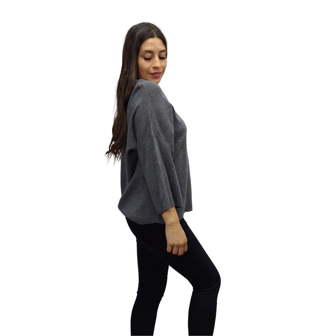 Sweater Vero Moda Gris Style EC JOY 3/4 KNIT (UM)