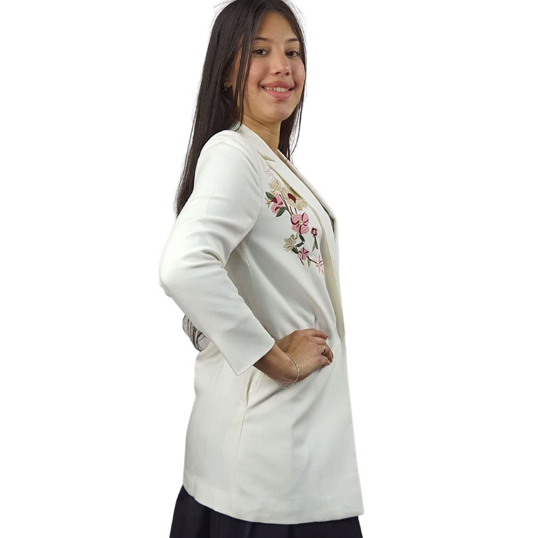 Blazer Vero Moda Blanco Style FLOWER 7/8 BLAZER(VMC-NN)