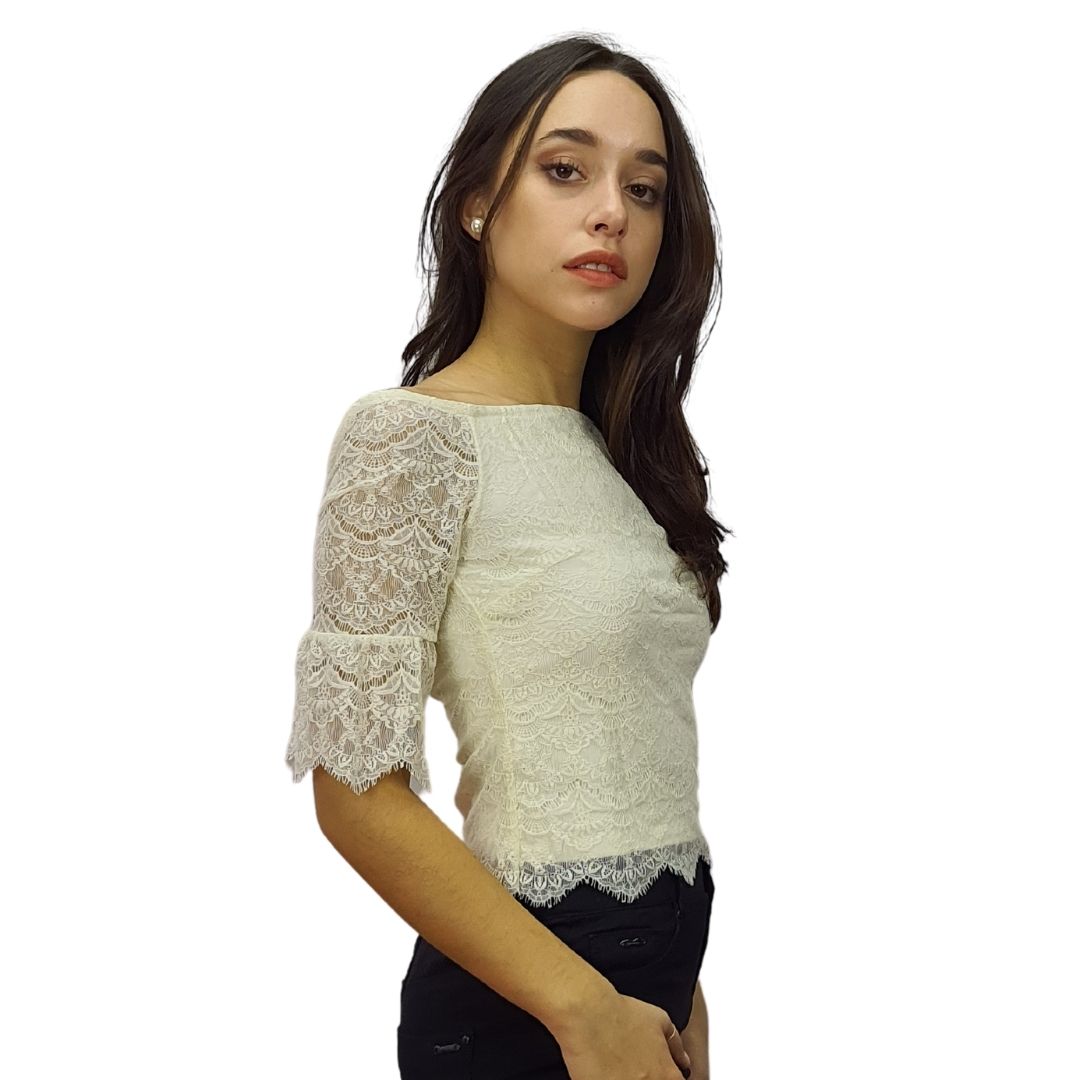 Blusa Vero moda Blanco Style REESE 1/2 JERSEY TOP(VMC-HH)