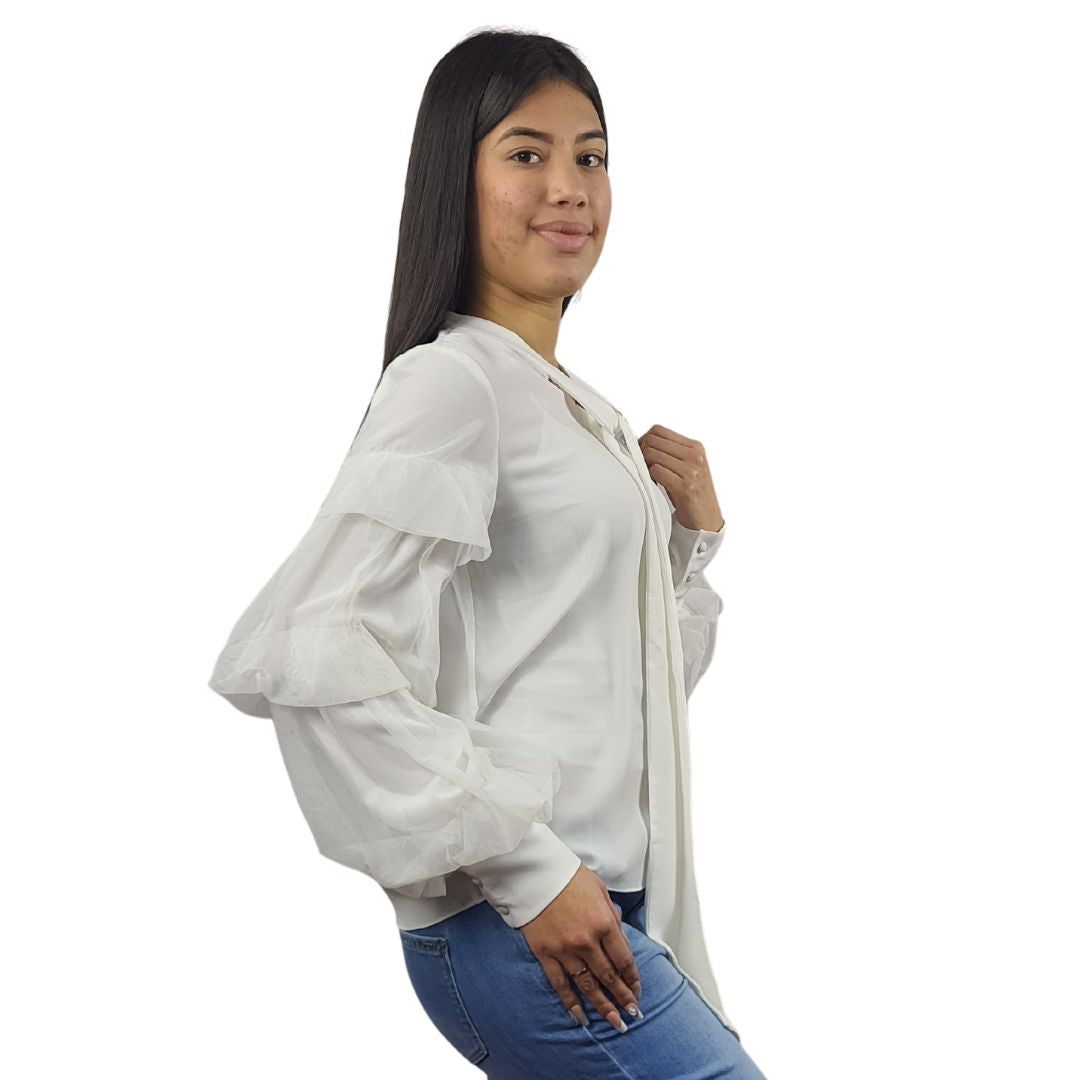 Blusa Vero Moda Blanco Style NADA L/S SHIRT(VMC-DR)