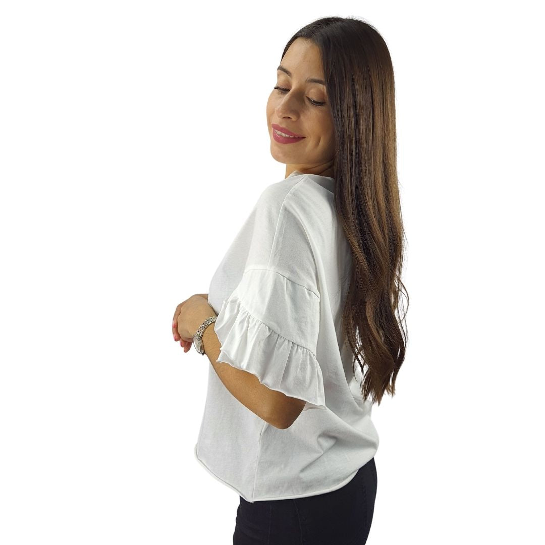 Polera Vero Moda Blanco Style DORA 1/2 TOP(NR)