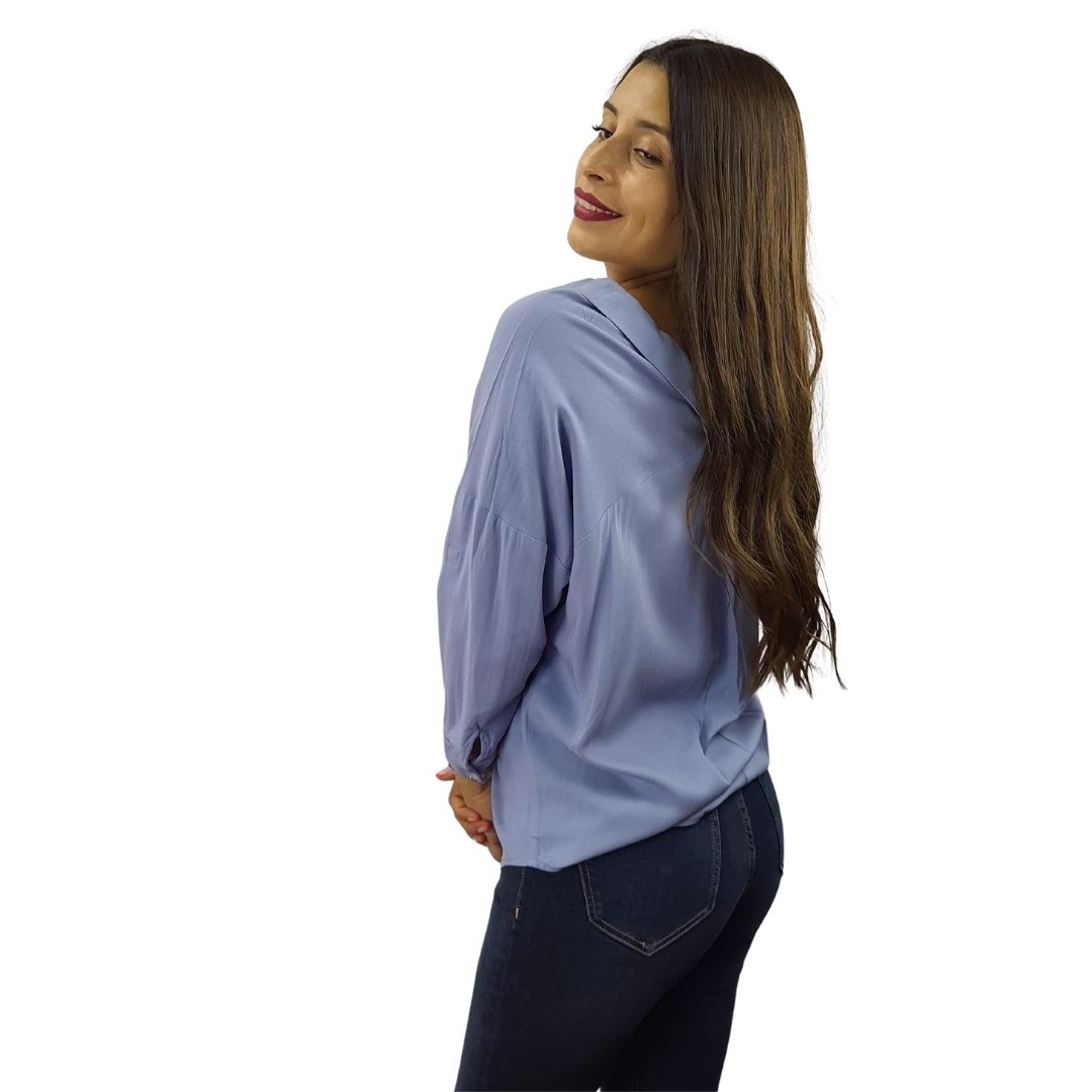 Blusa Vero Moda Azul Style MAY SOLID 3/4 SHIRT(TP)