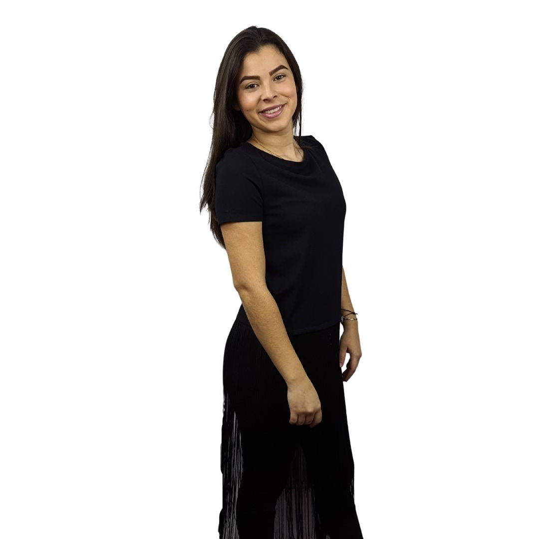 Blusa Vero Moda Negro Style TASSELS S/S TOP(TP-ET-3)