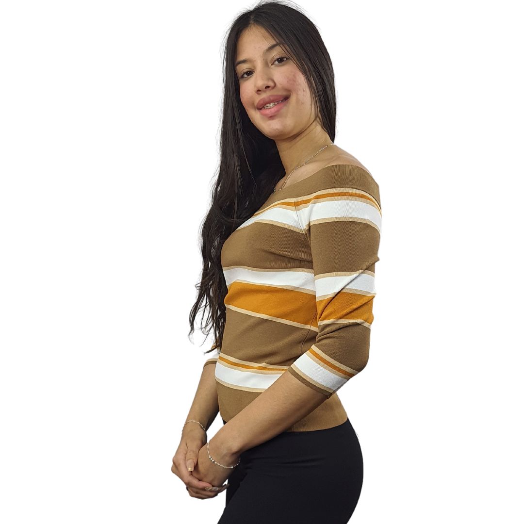 Blusa Vero Moda Marron Style DONNA 3/4 KNIT(LL)