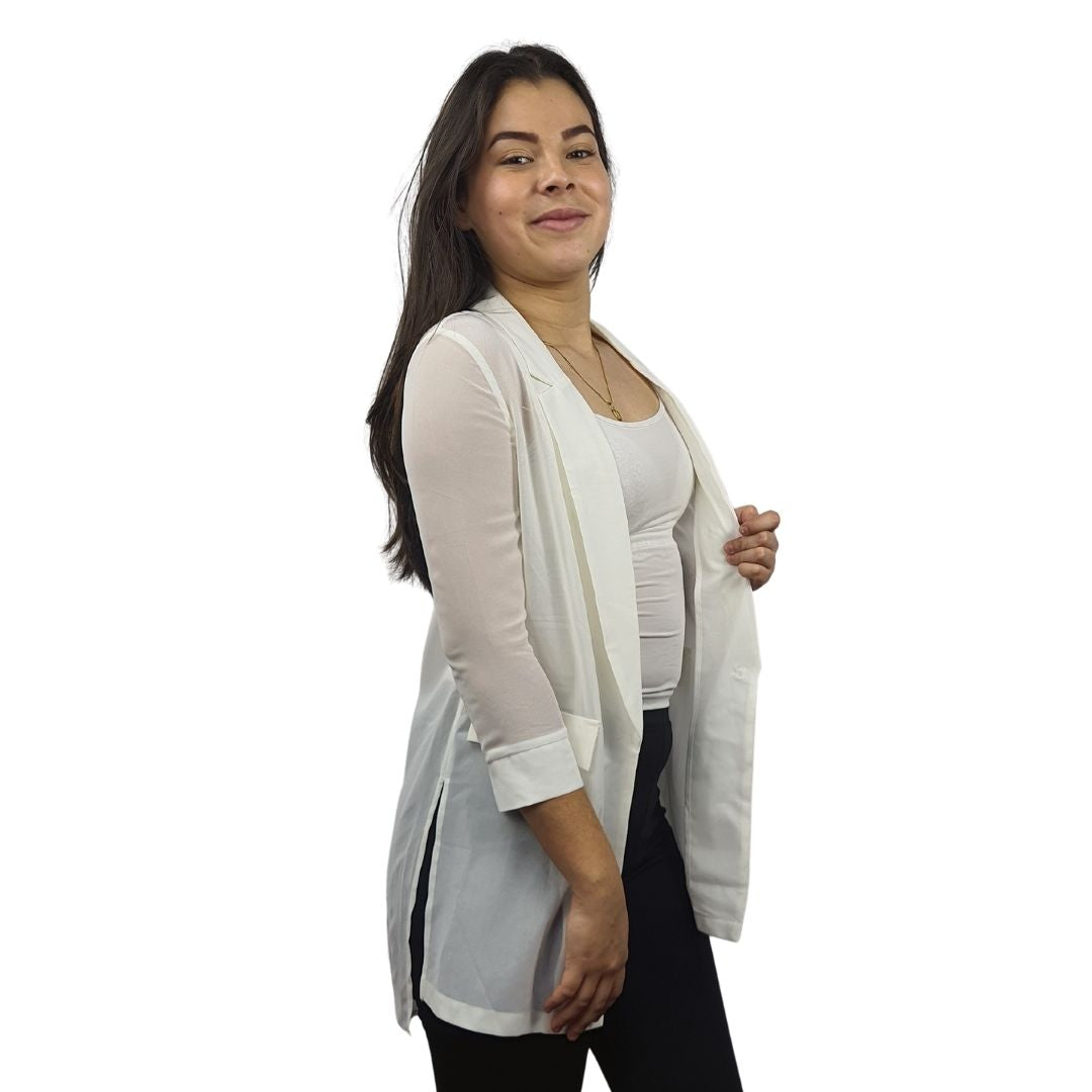 Blazer Vero Moda Blanco  Style DELI 3/4 BLAZER(MP)