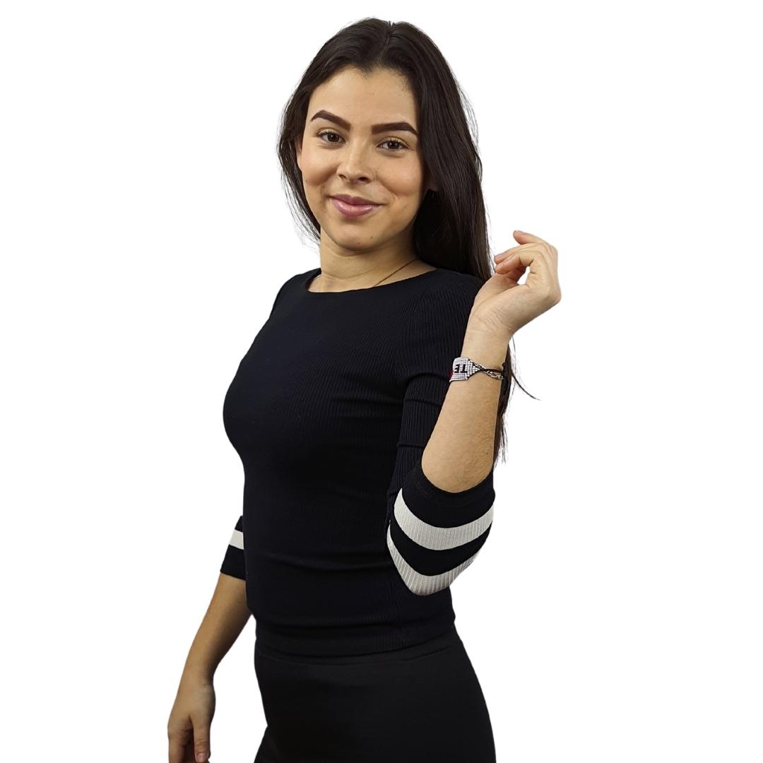 Blusa Vero Moda Negro Style KAY 3/4 TOP(MM)