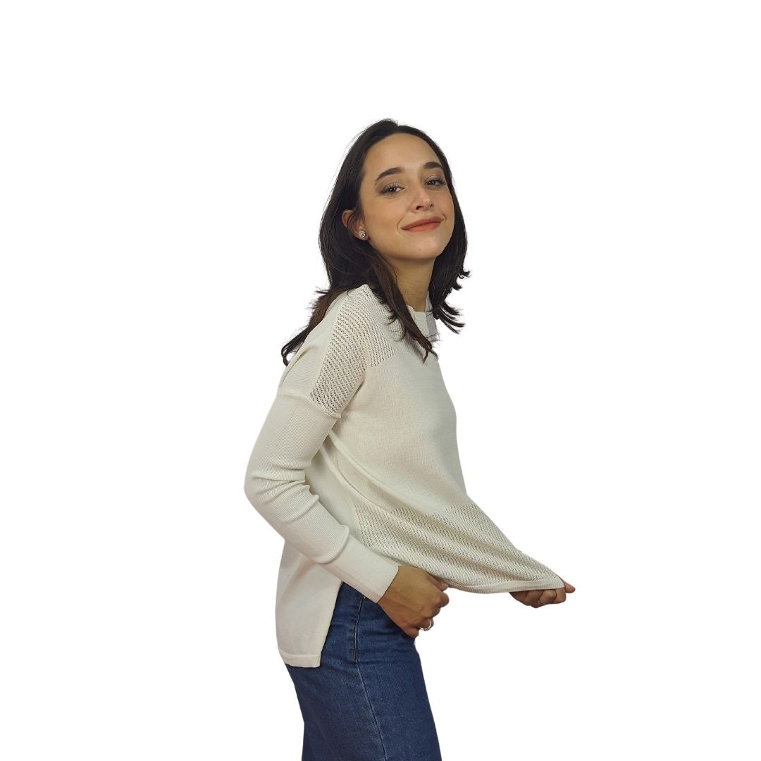 Sweater Vero Moda Blanco Style MIRA L/S KNIT(NL)