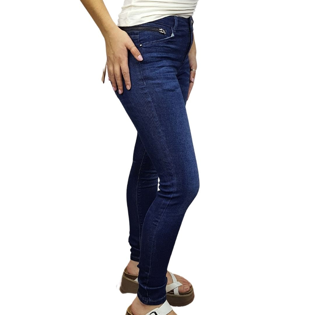 Pantalón Vero moda Azul Oscuro Style COFFEE MW X-SLIM JEANS(CP)