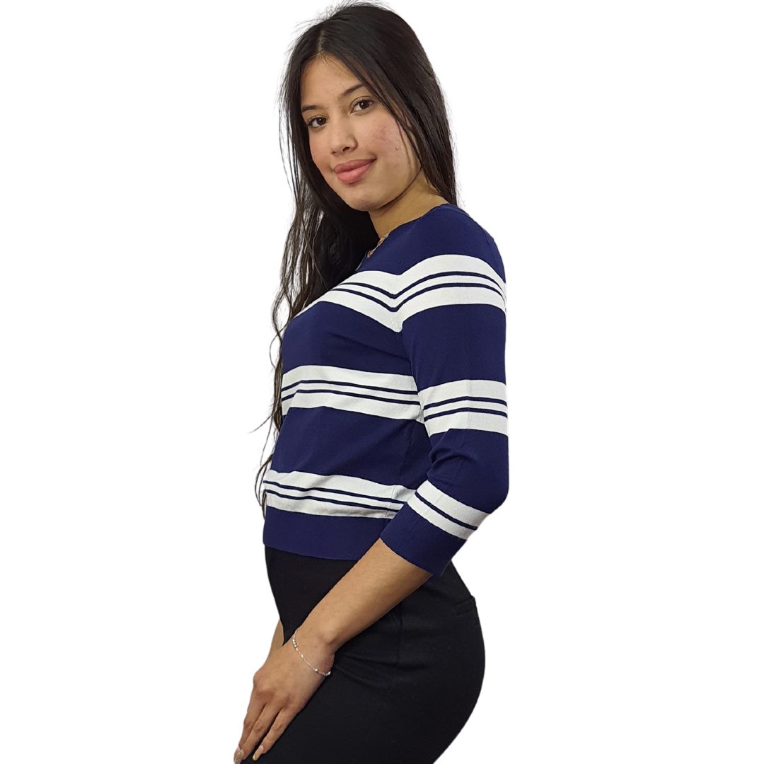Blusa Vero Moda Azul Style ALL 3/4 KNIT(UM)
