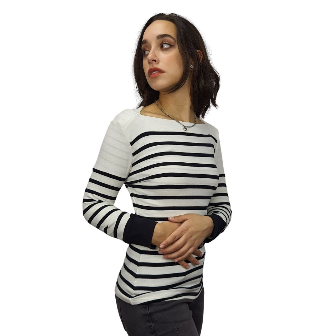 Blusa Vero moda Blanco Style JOHN 7/8 TOP(UM)