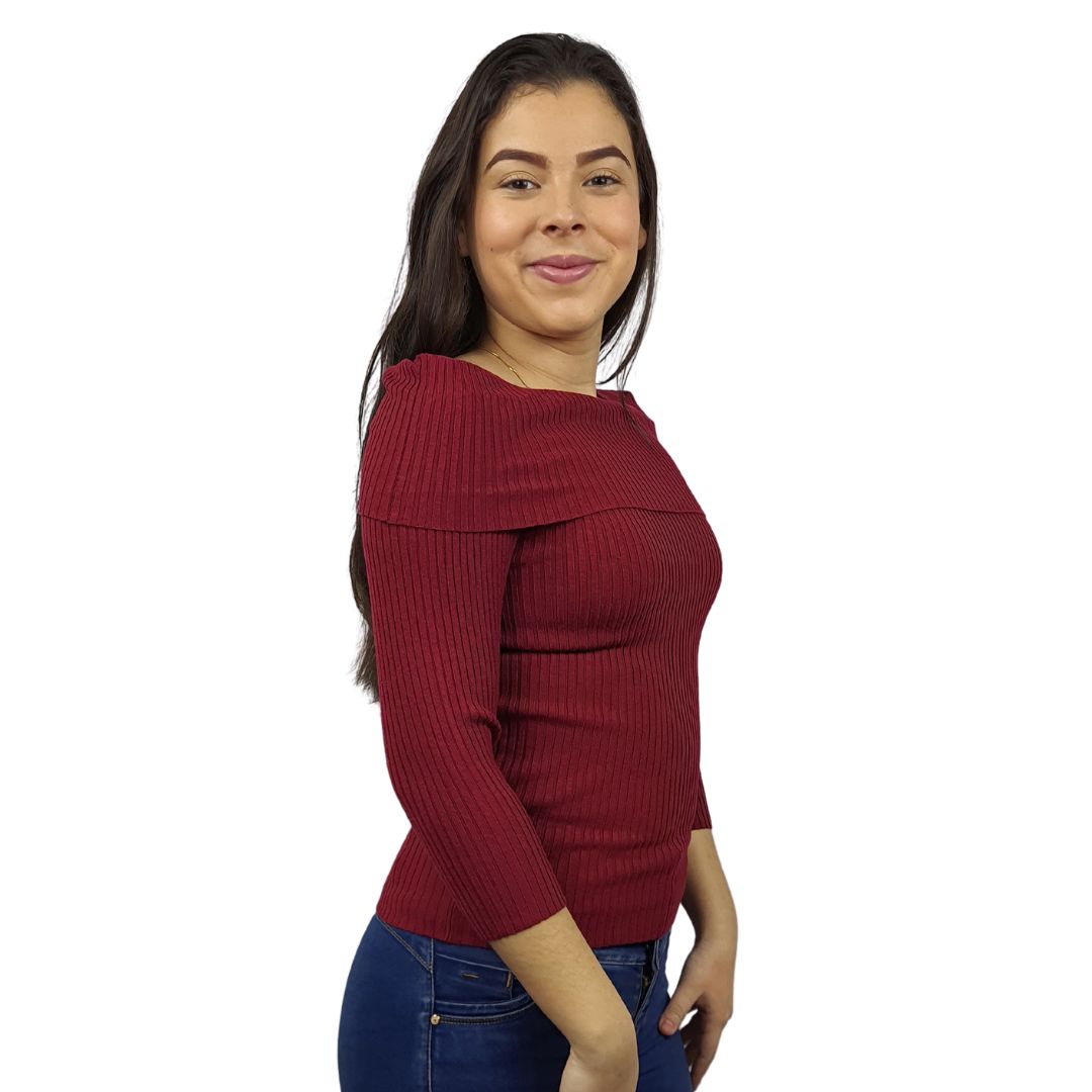 Blusa Vero Moda Burdeo Style BITTERSWEET 3/4 KNIT(UM)