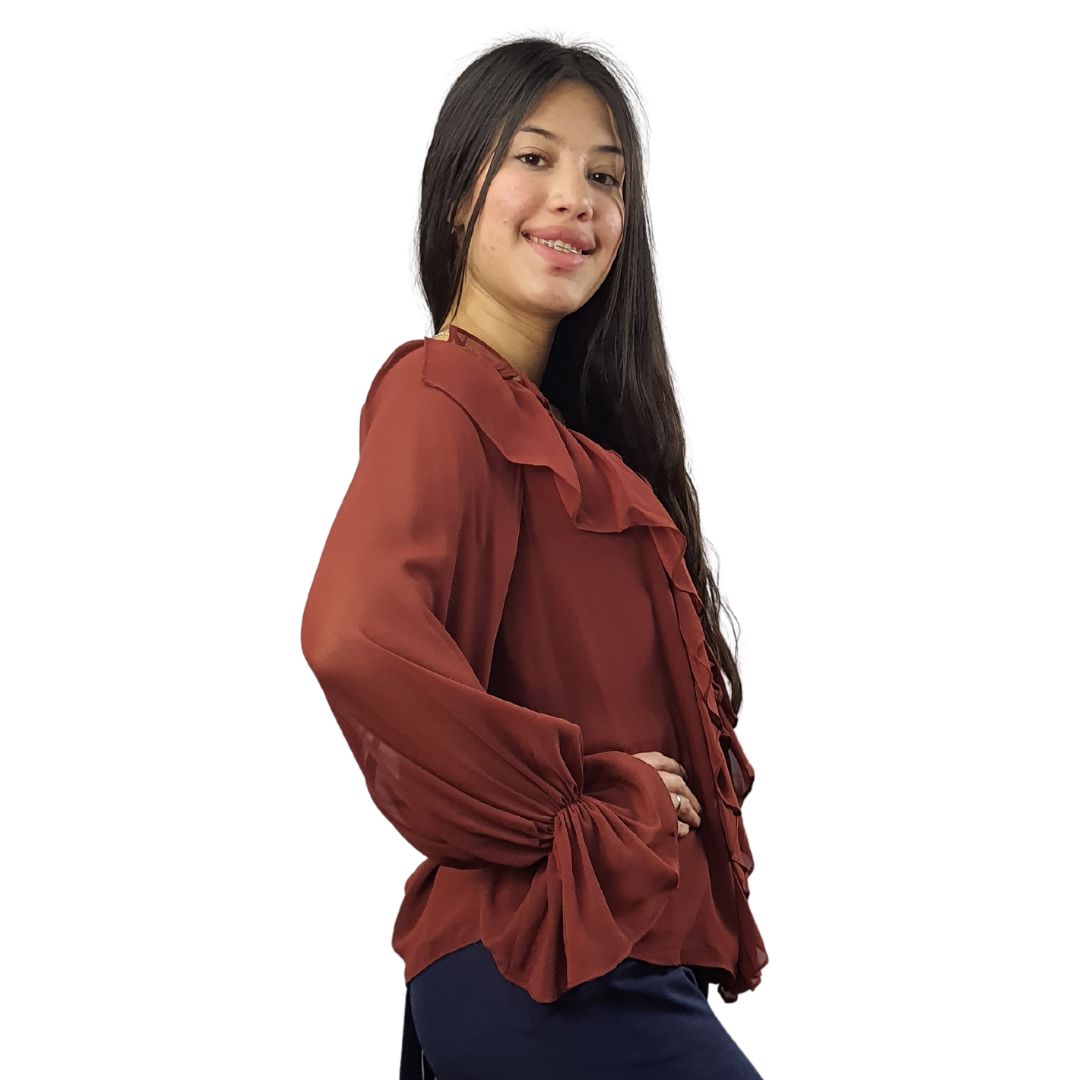 Blusa Vero Moda Marron Style BEST L/S SHIRT(NR)