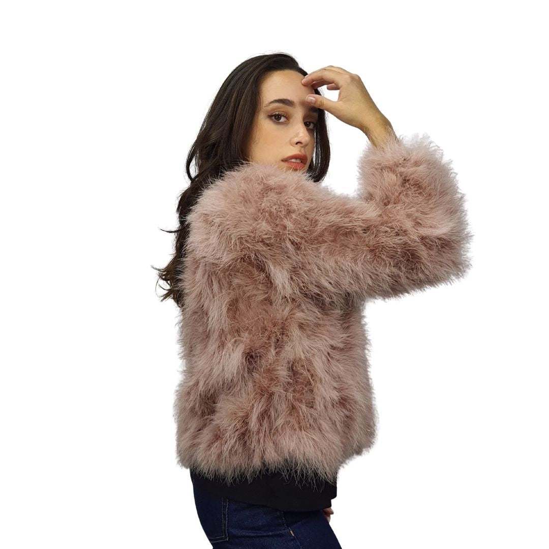 Chaqueta Vero Moda Rosa Vieja Style OTTAWA 7/8 OSTRICH FUR JKT(DR)