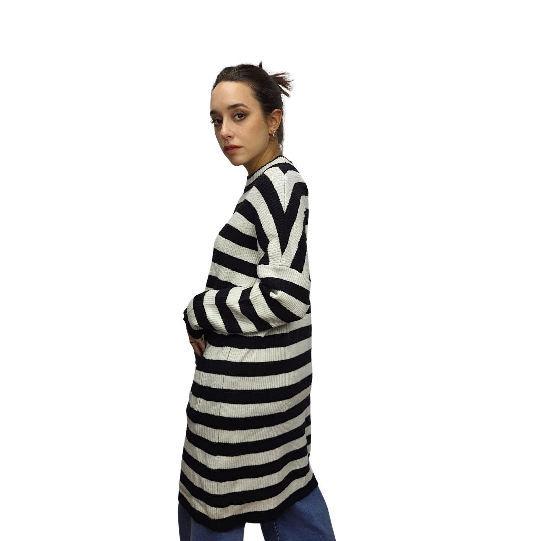 Vestido Vero moda Blanco y Negro Style KATE 7/8 KNIT DRESS(PM-EC-2)
