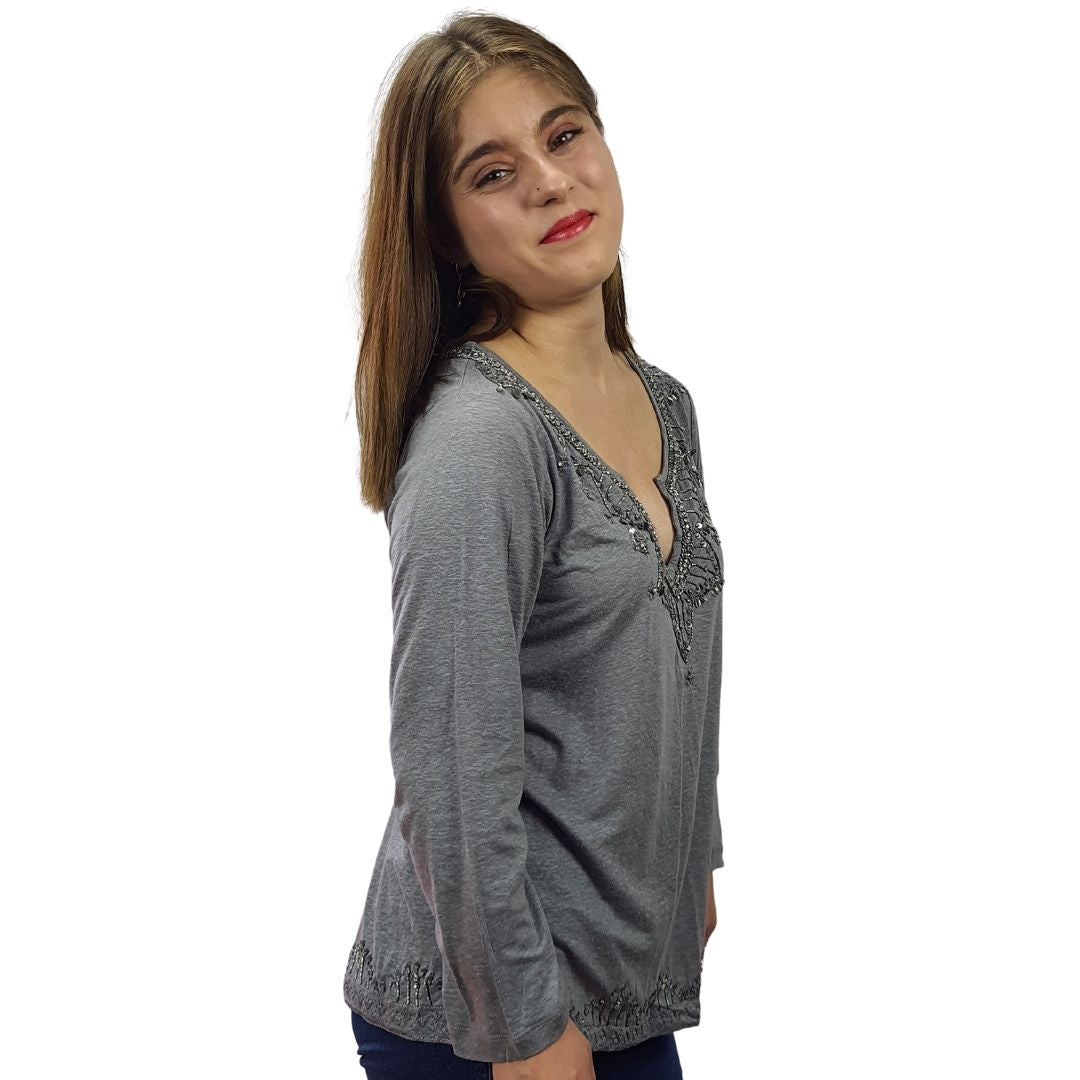 Polera Rapsodia Natasha Gris