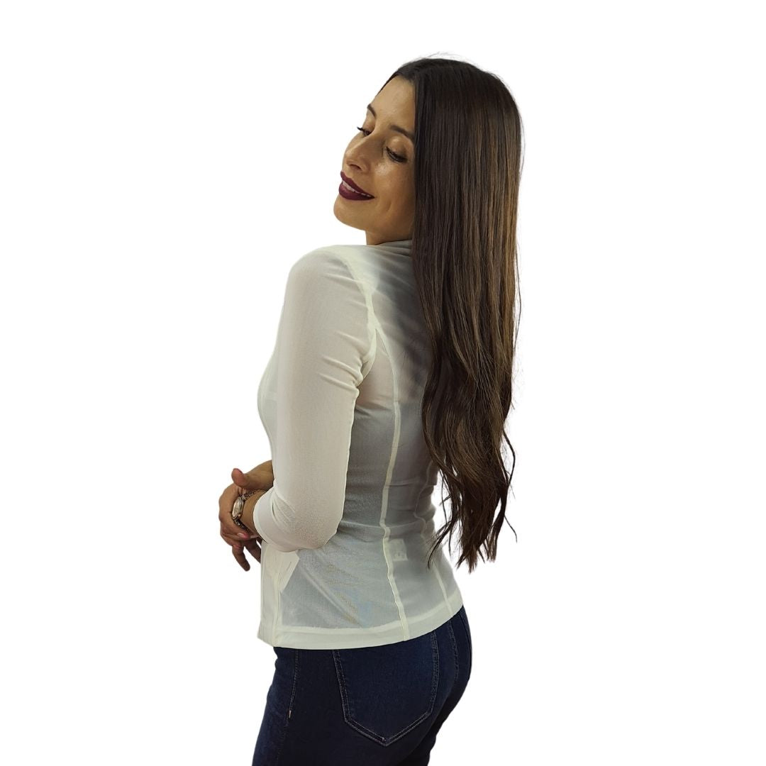 Blazer Vero Moda Crema Style ISLAND MESH 3/4 BLAZER(RN)
