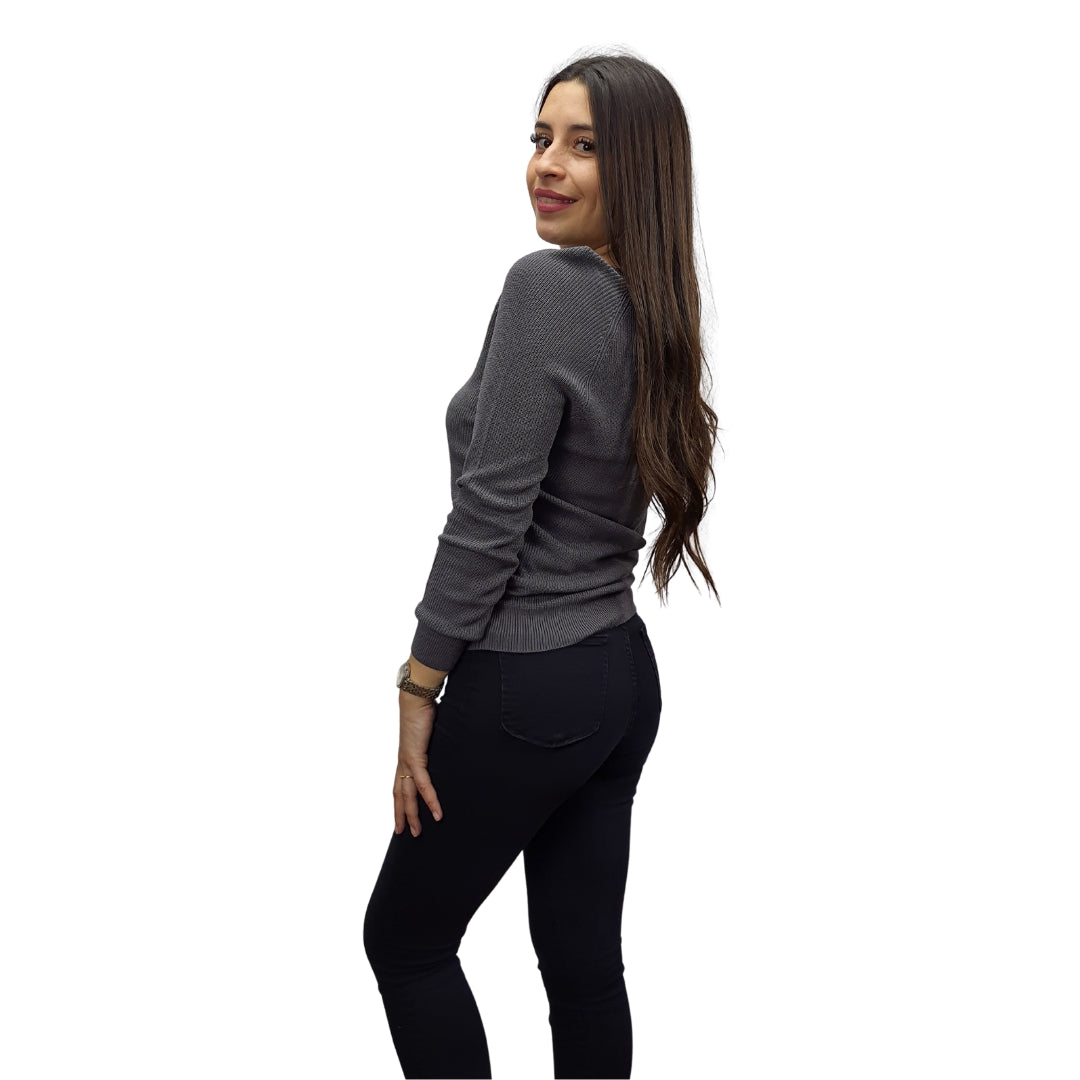 Sweater Vero Moda Gris Style EC BAMBOO L/S KNIT(UM)