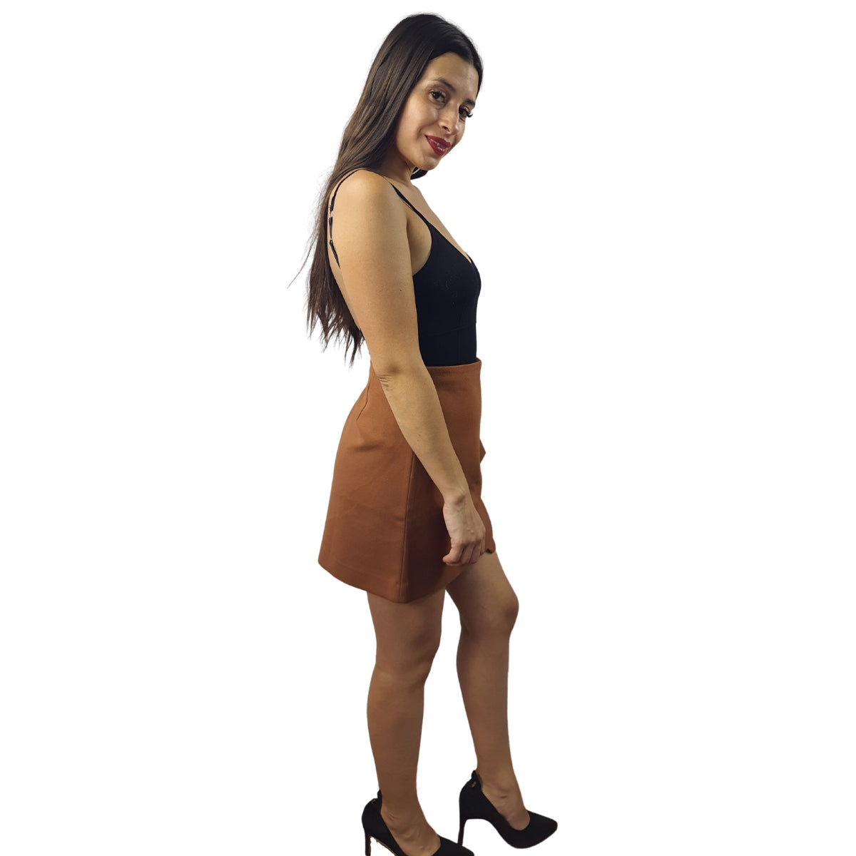 Falda Vero Moda Marron Style NANCY MINI SKIRT(FL)