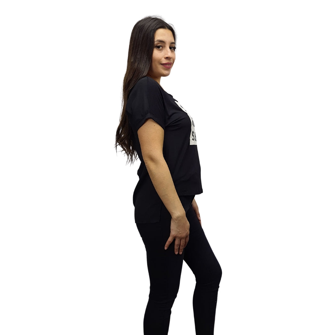 Polera Vero Moda Negro Style KATHY S/S TOP(NL)