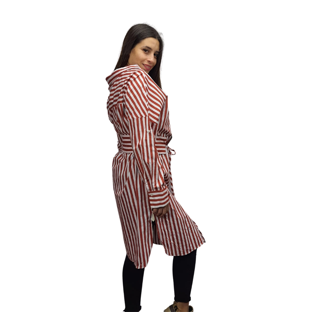 Vestido Vero Moda Ocre Rojo Style RITA L/S SHIRT DRESS(SL)